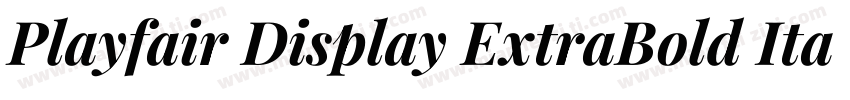 Playfair Display ExtraBold Italic字体转换